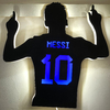 Silueta led Leo Messi - luz blanca y azul - enchufe 12v - intensidad ajustable con dimmer