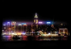 Cuadro led - Hong Kong City 80x55