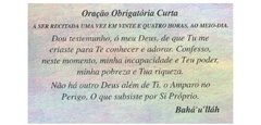 Cartão com Orações Bahá'ís – diversas na internet