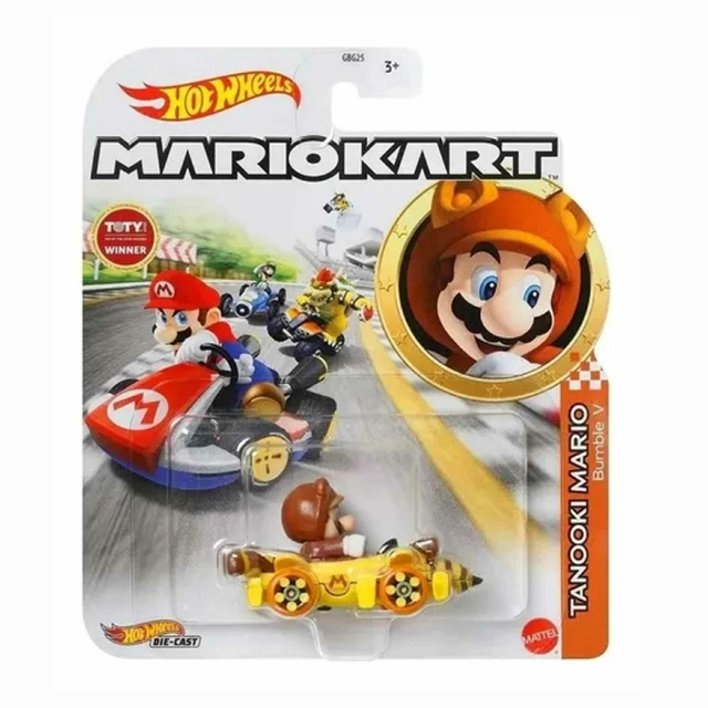 Carrinho Hot Wheels Mario Kart Tanooki Mario Bumble V Gbg25 Mattel