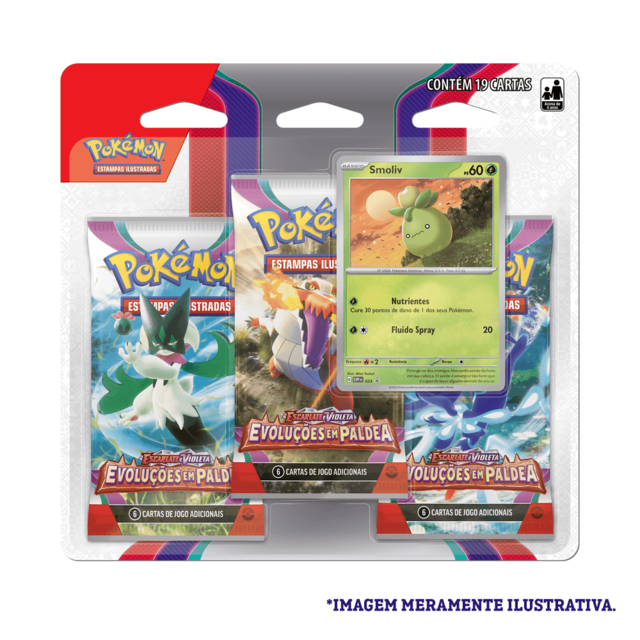 Pokémon 19 Cartas Triple Pack Smoliv Evoluções Em Paldea Escarlate E Violeta 2 Copag