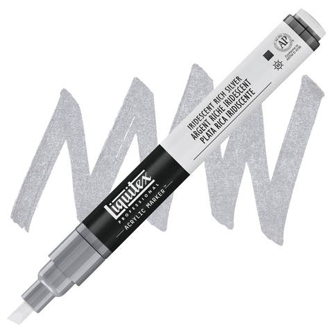 Marcador Liquitex Paint Marker Fine 239 Iridescent Rich Silver