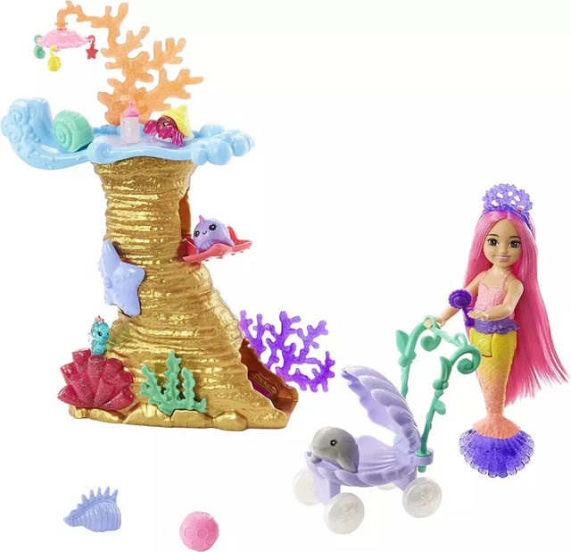 Boneca Barbie Chelsea Mermaid Power - Arrecife de Aquaria Mattel