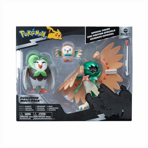 Pokémon Evolution Multi-Pack Rowlet, Dartrix & Decidueye 3544 Jazwares Sunny