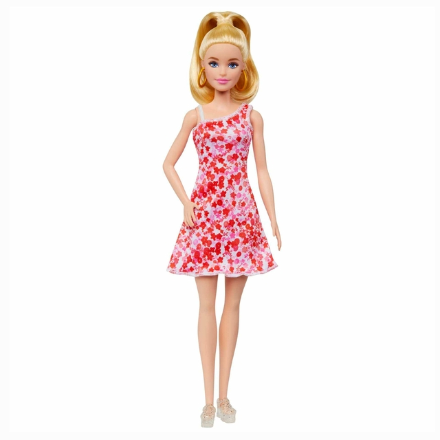 Boneca Barbie Fashionista Loira Vestido Florido 205 Mattel Fbr37