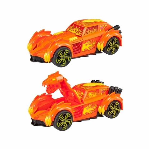 Carro Monster Moverz Teamsterz Laranja Com Luz e Som F01221 Fun