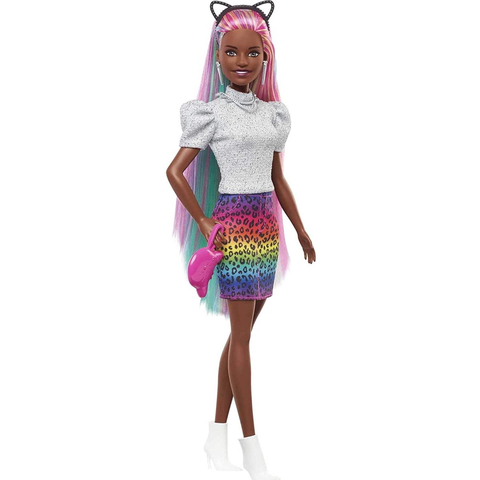 Boneca Barbie Penteado Arco Íris De Oncinha Negra Grn80 Mattel