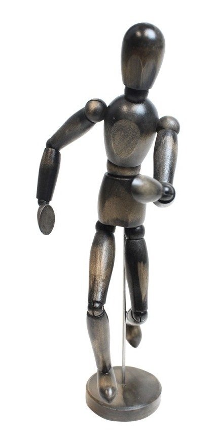 Boneco Manequim Para Desenho Articulado Vintage 30cm Cinza