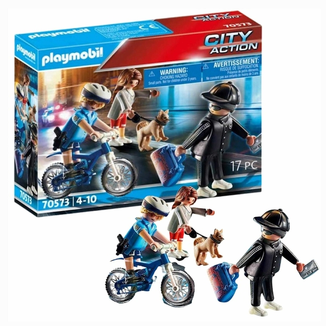 Playmobil Policial Com Bicicleta E Fugitivo 70573 Sunny 