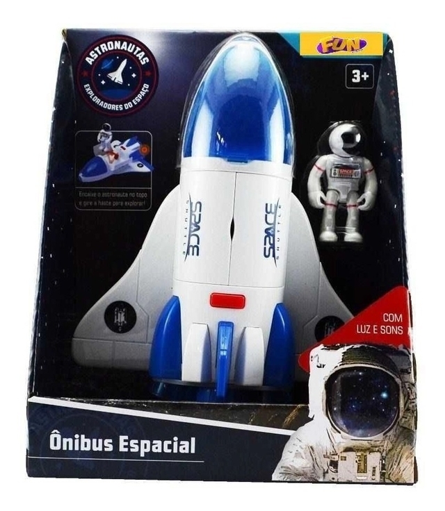 Ônibus Espacial Astronautas Luz E Som Com Boneco Fun F00248