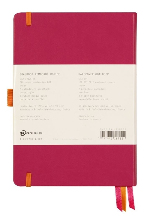 Caderno Goalbook Rhodia Raspberry 14,8 X 21 Cm 117752