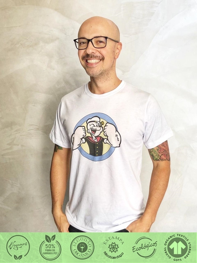 Camiseta Ecológica Popeye - Algodão Orgânico E Fibra De Pet