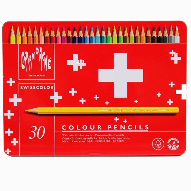 Lapis Aquarela Caran Dache Swisscolor 30 Cores 1285 730