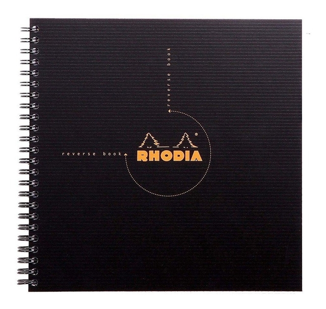 Caderno Rhodia Quadriculado Reverse 21x21cm Preto 119960