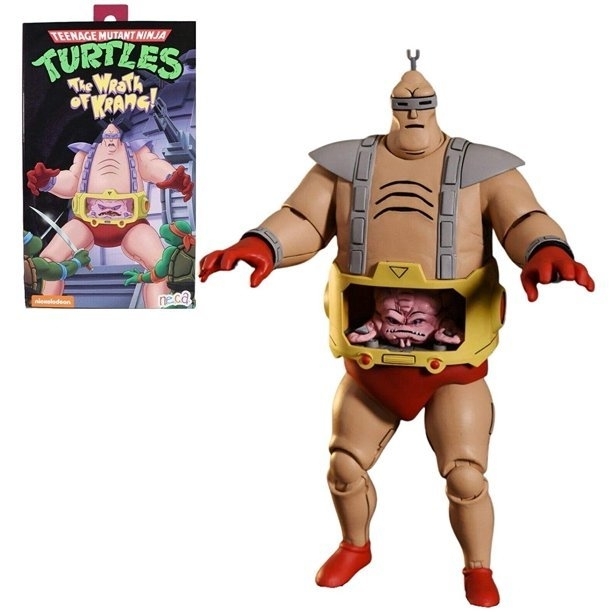 Figura Krang 7 Cartoon ver TMNT Neca Embalagem Aberta