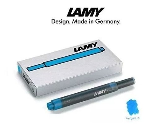 Cartucho Para Tinteiro Lamy Pacote Com 5 Azul Turquesa T10