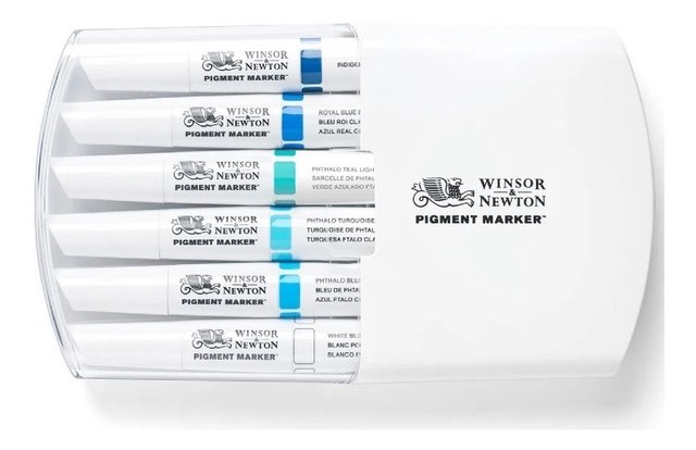 Marcador Winsor & Newton Pigment Marker Tons De Azul 0290044