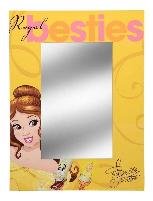 Espelho Com Moldura Bela Princesas Disney 40 X 30 Cm