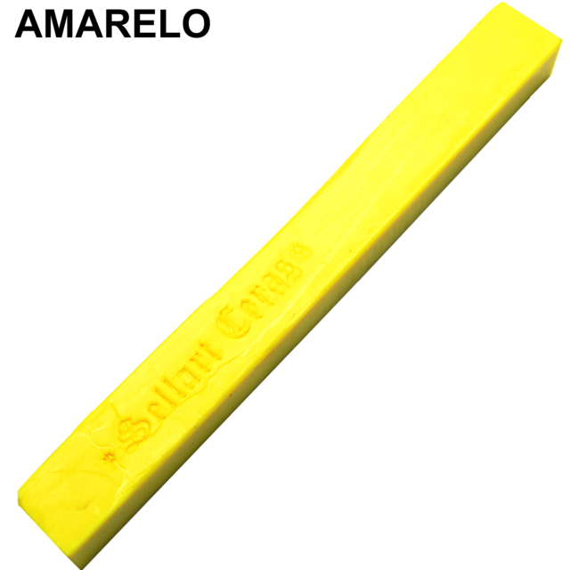 Kit Com 3 Bastão Cera Para Lacre Flexível Amarelo Sellart