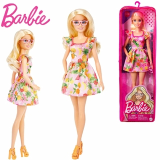 Boneca Barbie Fashionista Morena Vestido Laranja 182 FBR37 Mattel