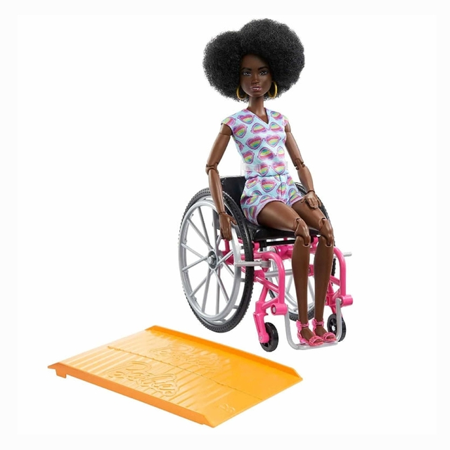 Boneca Barbie Fashionista Negra Cadeira de Rodas 195 Mattel Hjt14