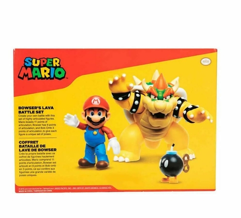 Conjunto com 3 Bonecos Mario vs Bowser Super Mario Sunny 4203