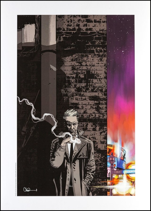Print Constantine Hellblazer - Sandman Universe - autógrafo impresso de Charlie Adlard - 42 cm x 30 cm