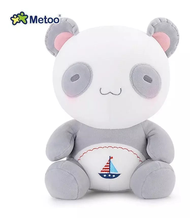 Pelúcia Bebê Panda Cinza P 17 Cm Metoo