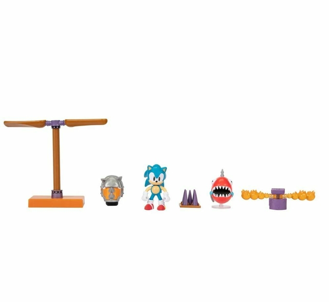 Set Diorama do Sonic com Sonic, Rhinobot e Chopper E Acessórios Sunny 4230
