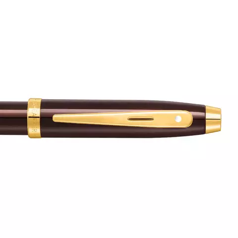 Caneta Esferográfica Sheaffer 100 Marrom Café Com Clip Dourado E2937051