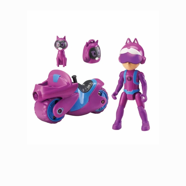 Conjunto de Motocicleta Com Boneca Articulada Petronix Defenders Emma e Kitt-10 Fun F0113-9