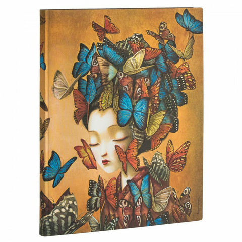 Caderno Paperblanks Madame Butterfly Midi 18x13 Cm Capa Flex Pautado 6525-8