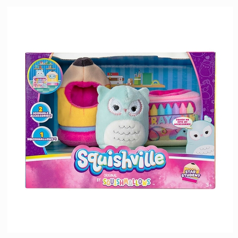 Squishville Mini Squishmallows + 2 Acessórios Star Student 3432 Sunny