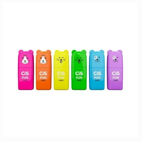 Estojo Mini Marca Texto Fun Com 6 Cores Neon CIS 0461