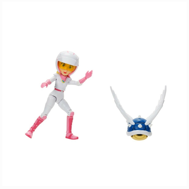 Super Mario Filme Boneca Peach Com Casco Azul 14cm 4266 Sunny