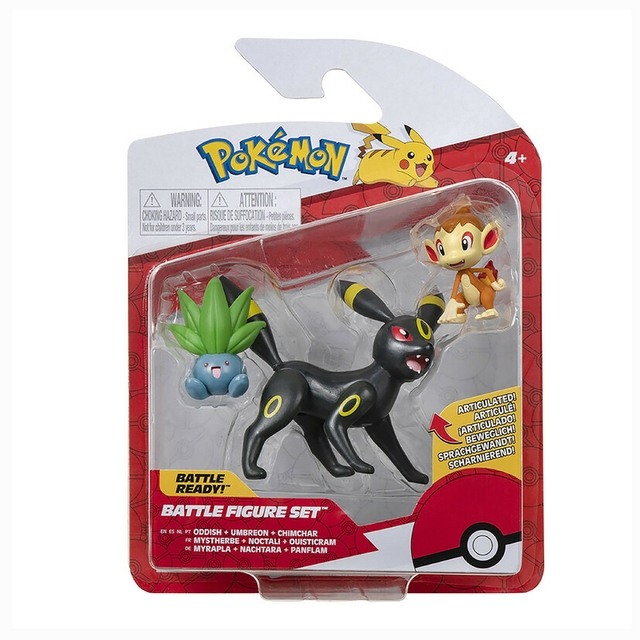 Pokémon Battle Figures Set Oddish, Umbreon e Chimchar 2603 Sunny