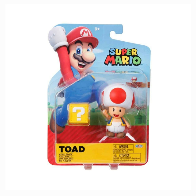 Super Mario Boneco Toad Com Bloco 11 Cm 4200 Sunny