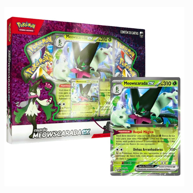 Pokémon Parceiros de Paldea Coleção Meowscarada Ex 38 Cartas Copag