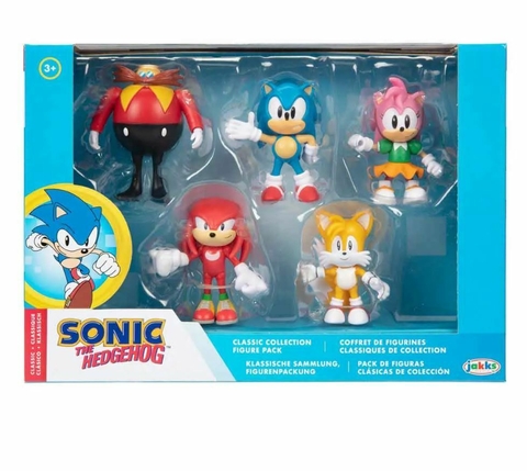 Pac Com 5 Figuras Sonic, Dr. Eggman, Knuckles, Tails e Amy Sunny 4223