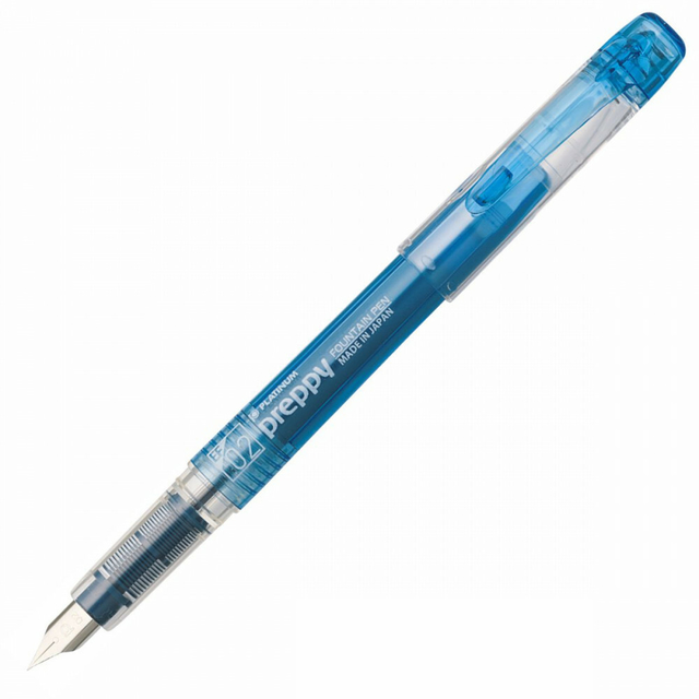 Caneta Tinteiro Platinum Preppy Japão Fountain Pen Azul Extra Fina 02