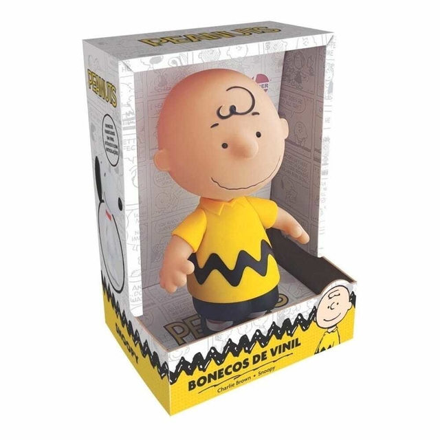 Snoopy Peanuts Boneco Vinil Articulado Charlie Brown 3074 Lider Brinquedos