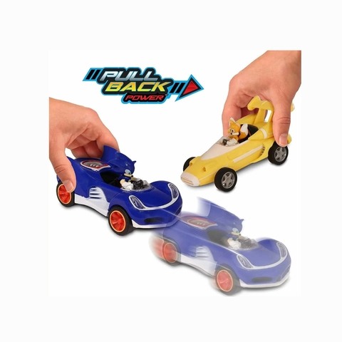 Carro Sonic Pull Back Tails e Sonic com 2 Fun F0107-2