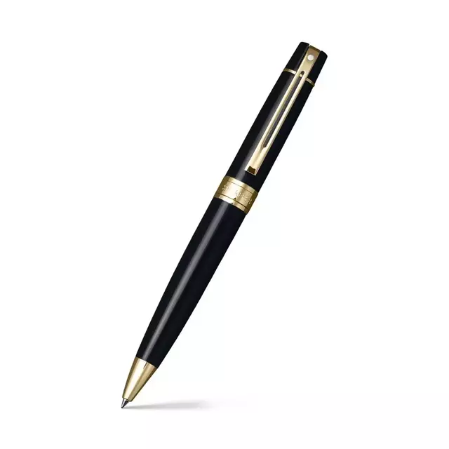 Caneta Esferográfica Sheaffer 300 Preta Com Clip Dourado E2932551