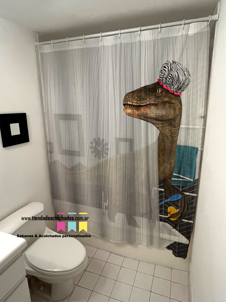 Cortina de baño Dinosaurio - tienda de acolchado