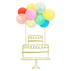 Topper de globos rainbow para torta - Make Me Happy