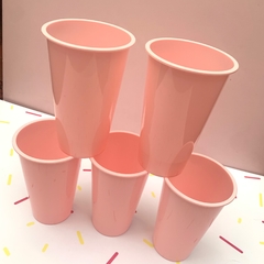 Vasos reutilizables Rosa Pastel x 5 UNID - comprar online