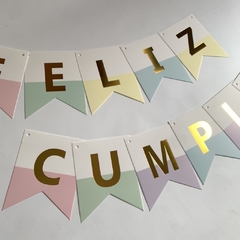 Guirnalda Feliz cumple pastel combinada