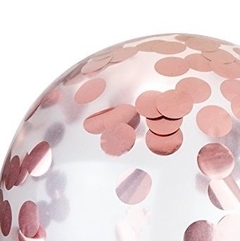 Globos latex Cristal Con Confeti Rosa gold x 5 - comprar online