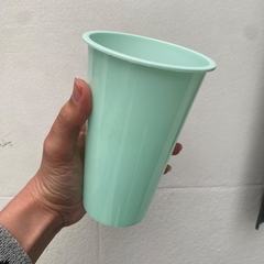 Vasos reutilizables Verde pastel x 5 unid