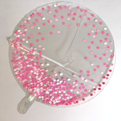 Globo cristal Estampado simil Confetti Rosa